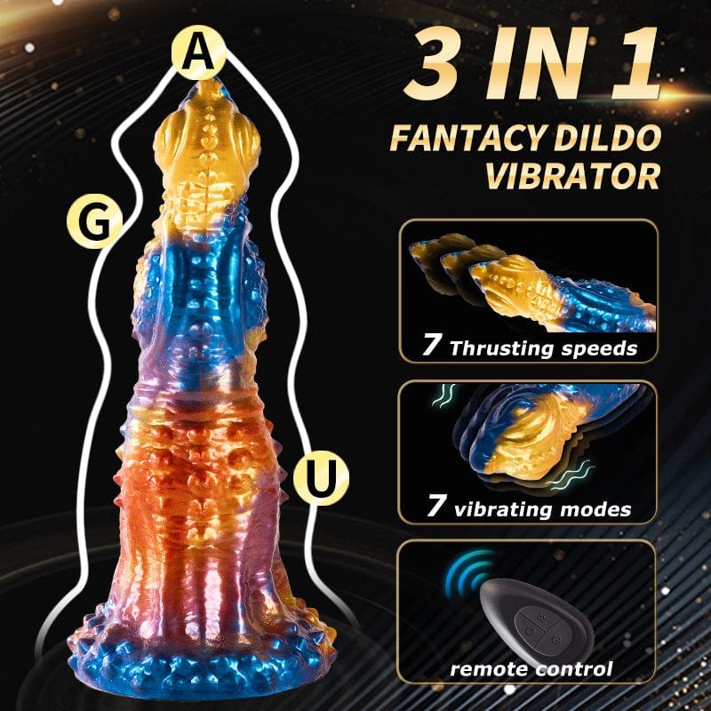 Golden phoenix fantasy dragon scale dildo, photo 3