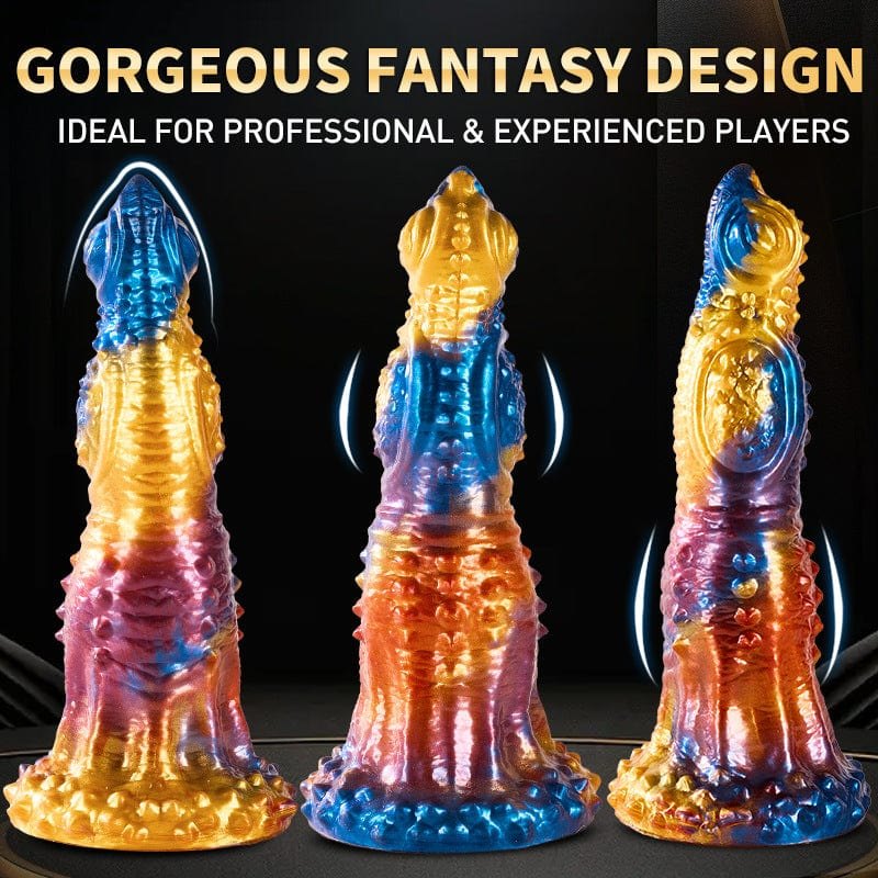 Golden phoenix fantasy dragon scale dildo, photo 4