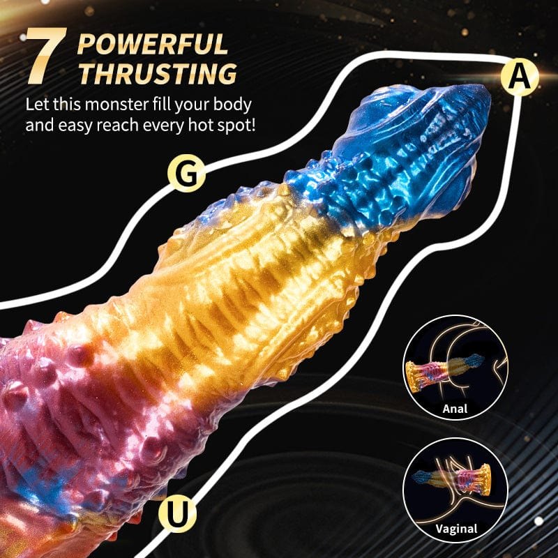 Golden phoenix fantasy dragon scale dildo, photo 5