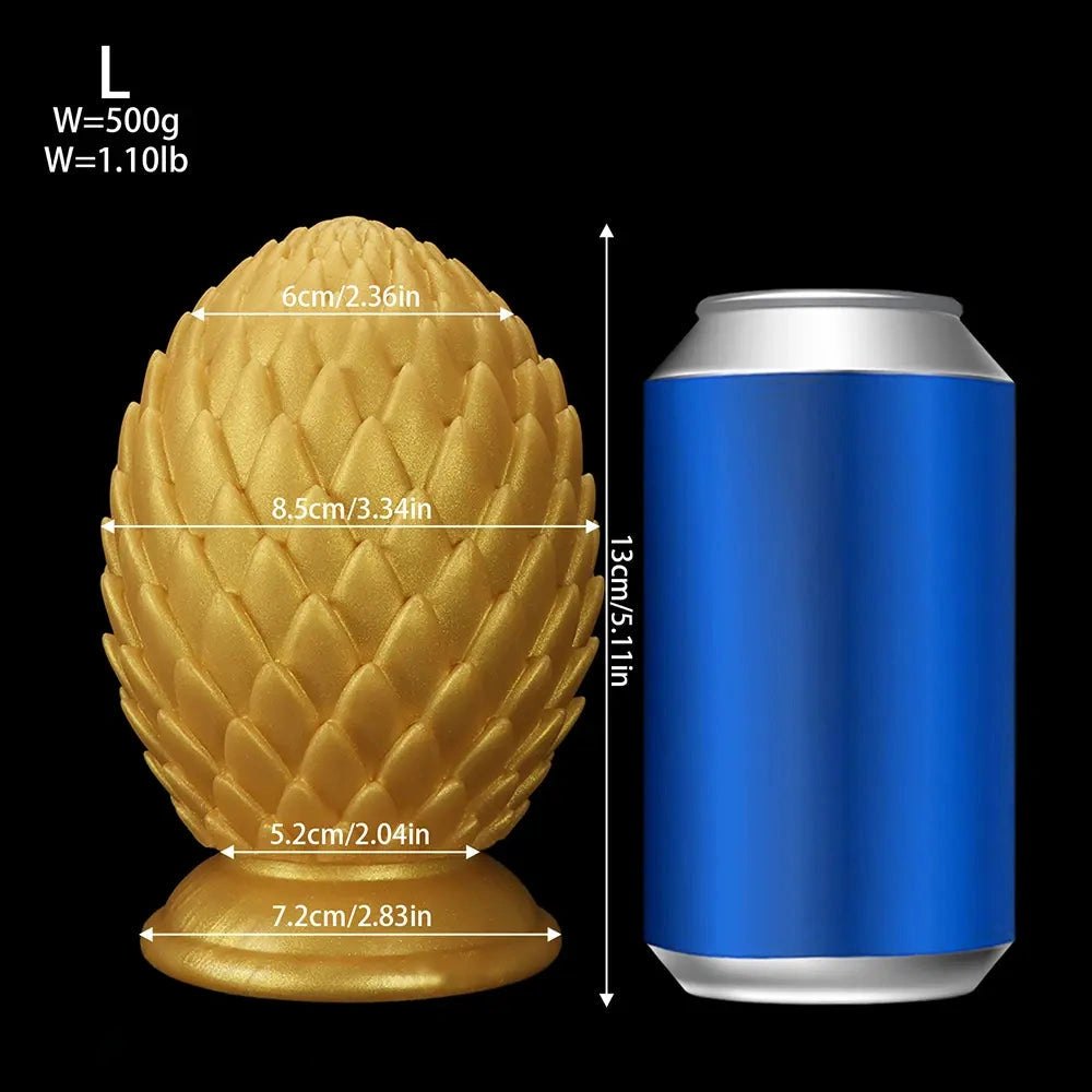 Gold pinecone silicone anal plug, photo 16