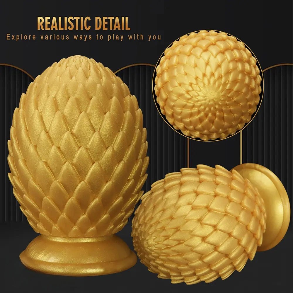 Gold pinecone silicone anal plug, photo 5