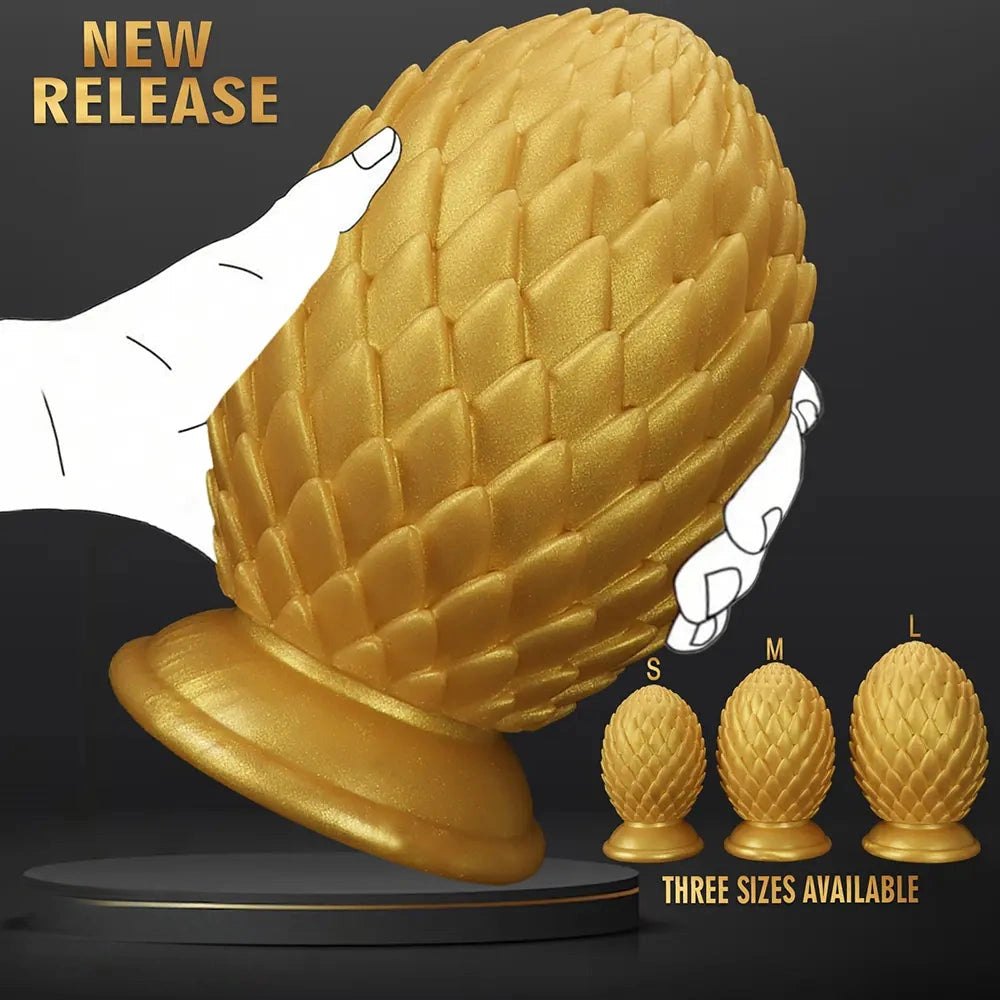 Gold pinecone silicone anal plug, photo 6