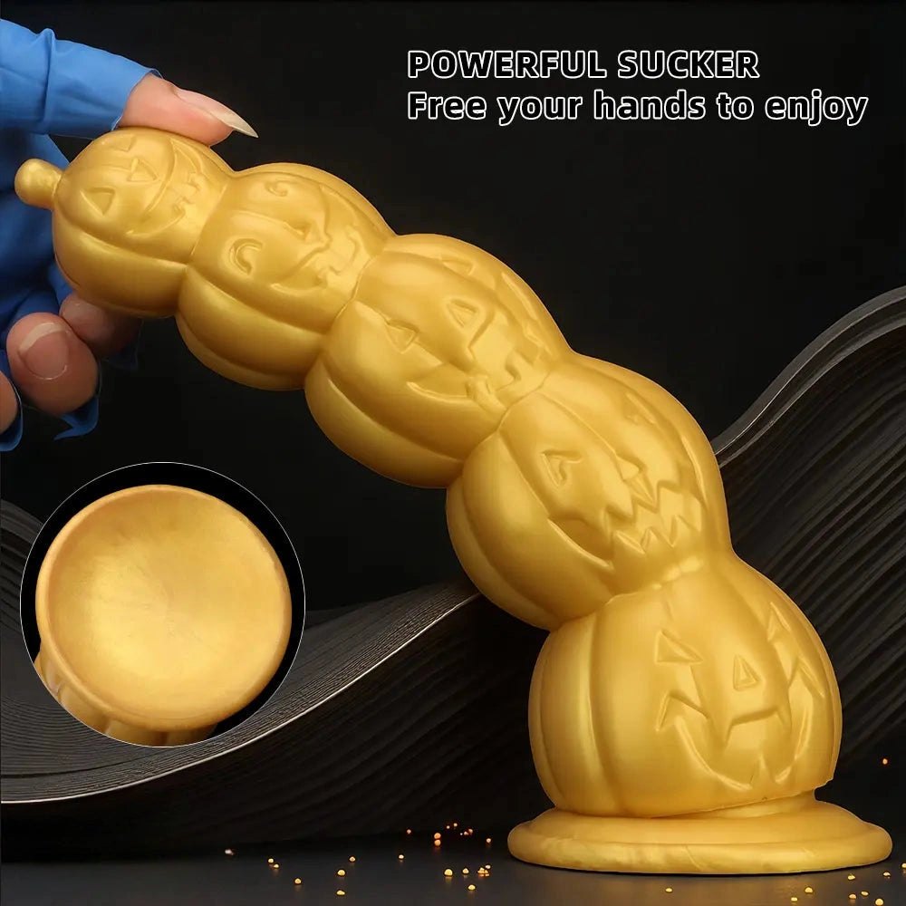 Golden pumpkin stack fantasy dildo, photo 4