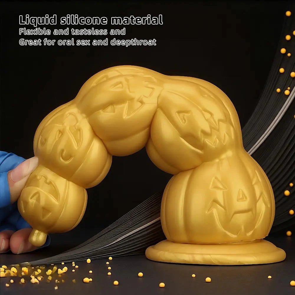 Golden pumpkin stack fantasy dildo, photo 5