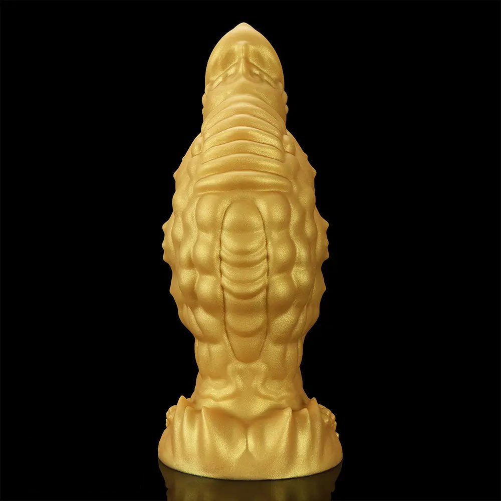 Golden scaled thick silicone monster dildo, photo 12