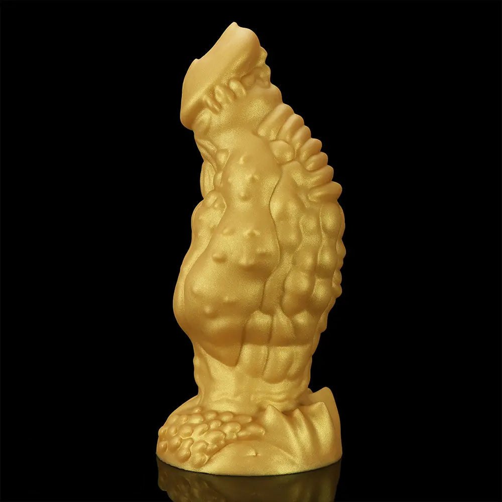 Golden scaled thick silicone monster dildo, photo 13