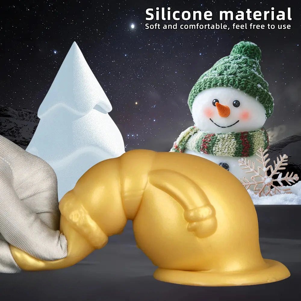 Gold snowman novelty butt plug, photo 3