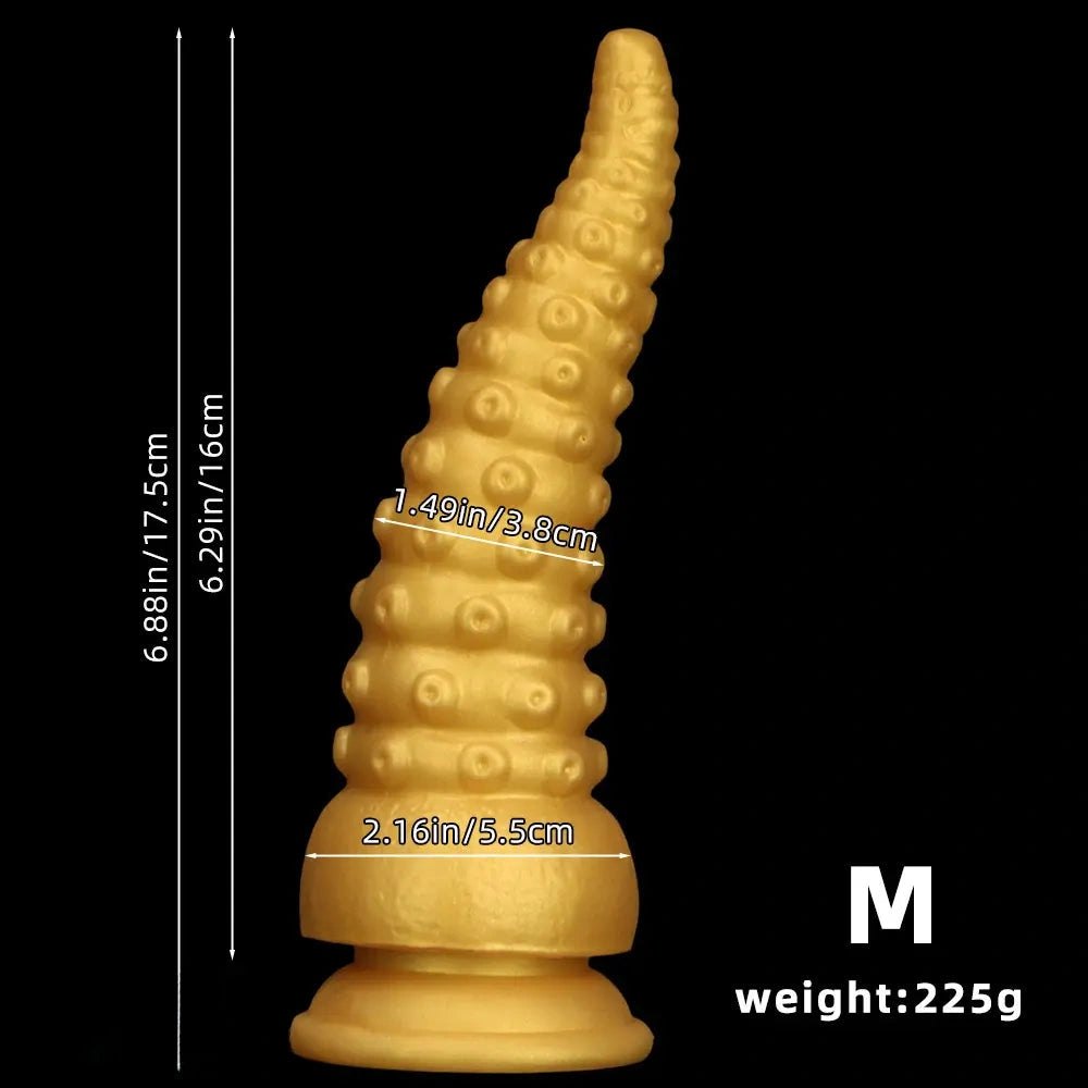 Gold tentacle fantasy silicone dildo, photo 10