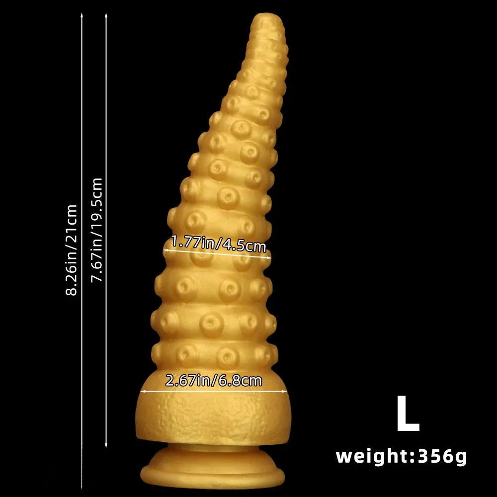 Gold tentacle fantasy silicone dildo, photo 11