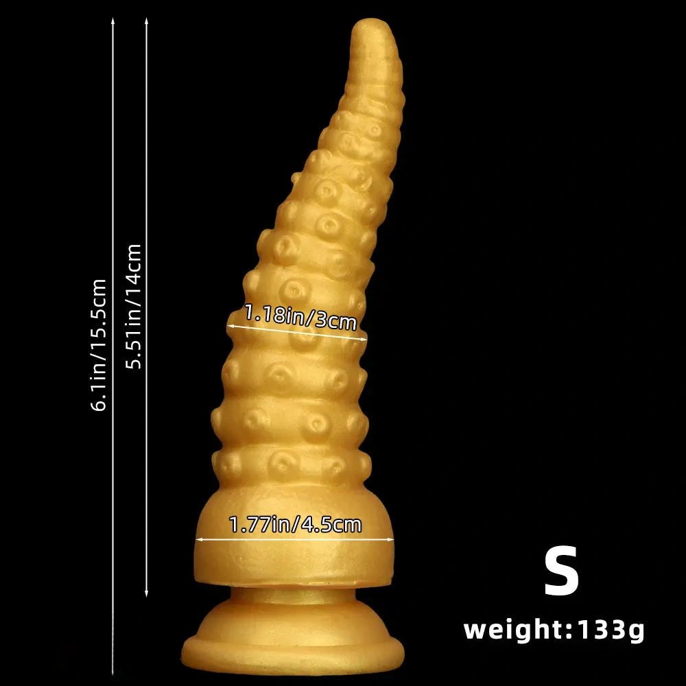 Gold tentacle fantasy silicone dildo, photo 13