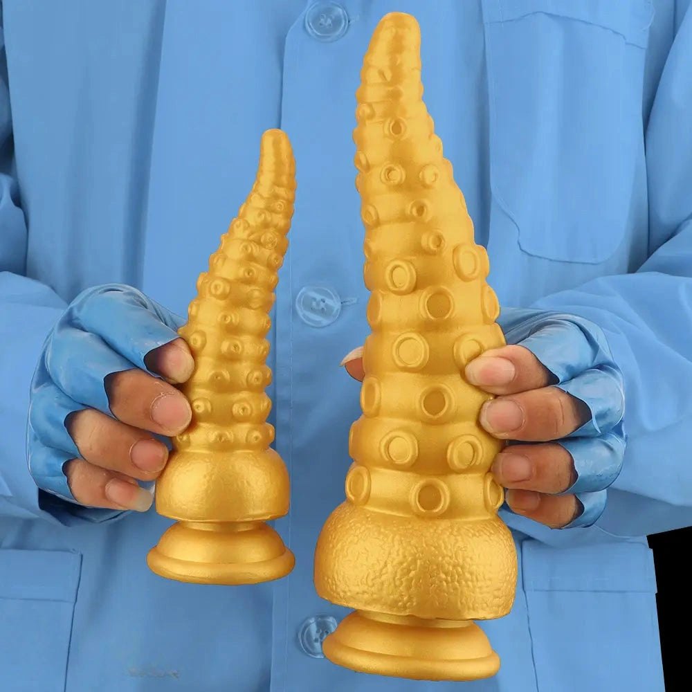 Gold tentacle fantasy silicone dildo, photo 14
