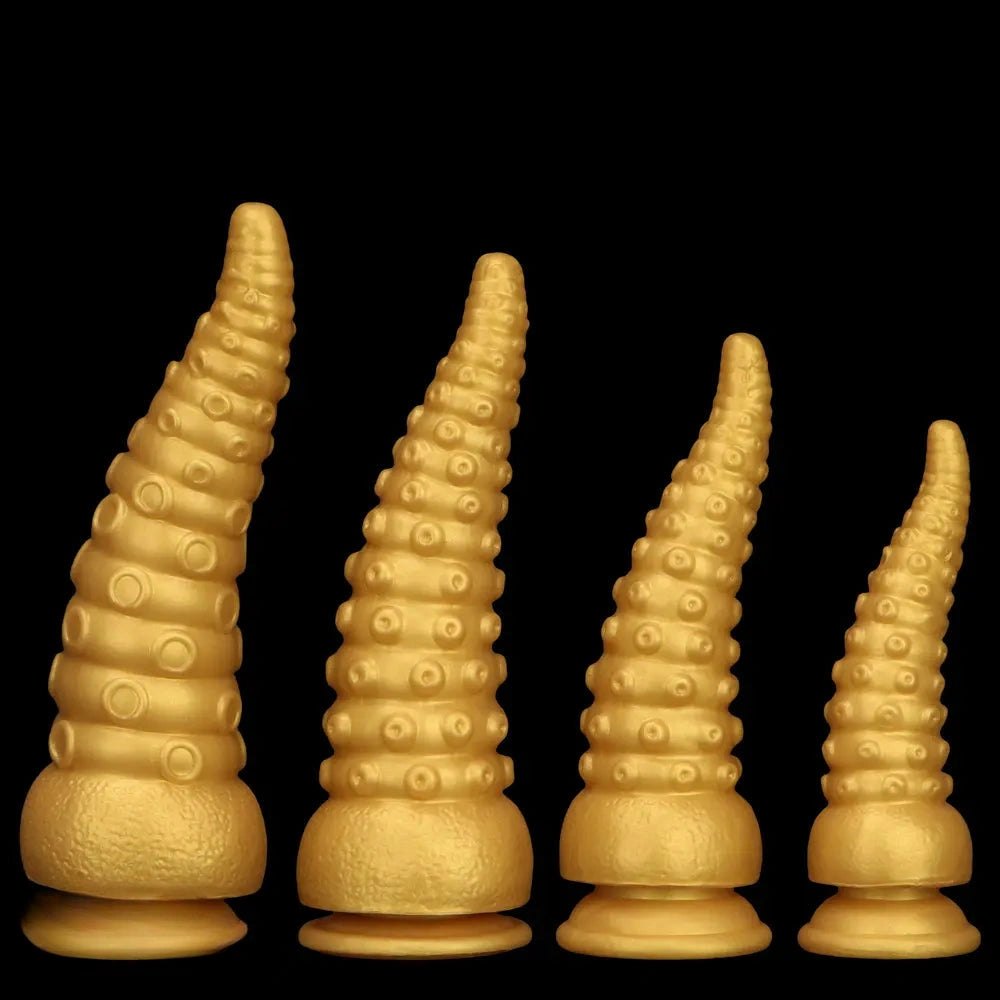 Gold tentacle fantasy silicone dildo, photo 2