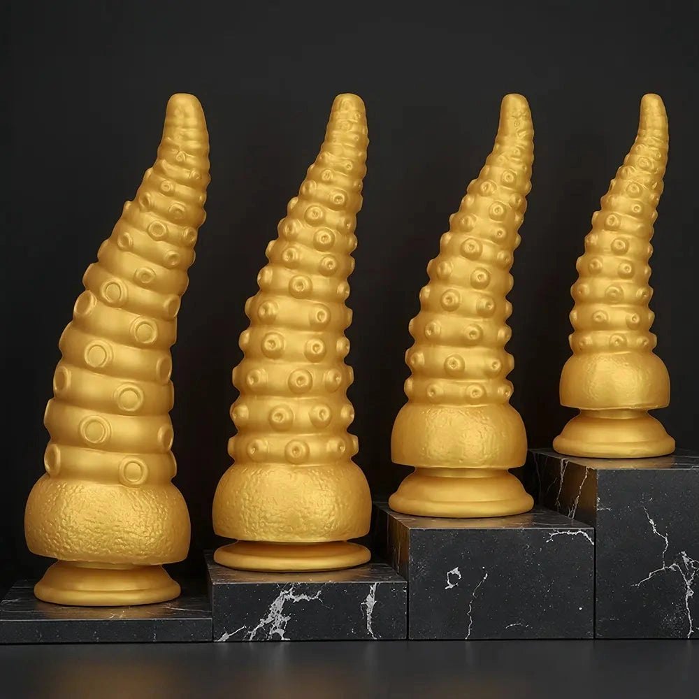 Gold tentacle fantasy silicone dildo, photo 3
