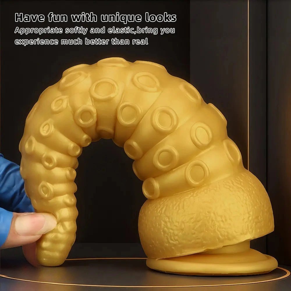 Gold tentacle fantasy silicone dildo, photo 5