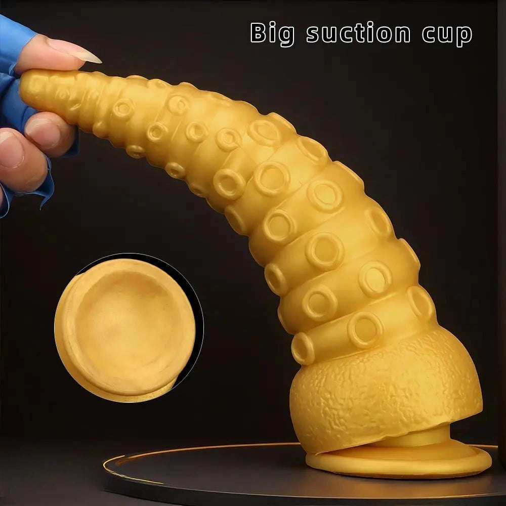 Gold tentacle fantasy silicone dildo, photo 6