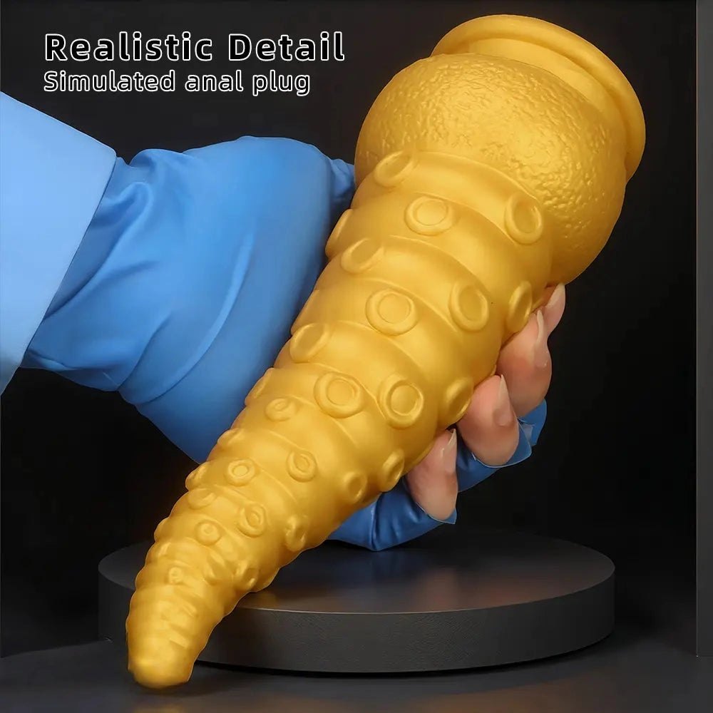Gold tentacle fantasy silicone dildo, photo 7