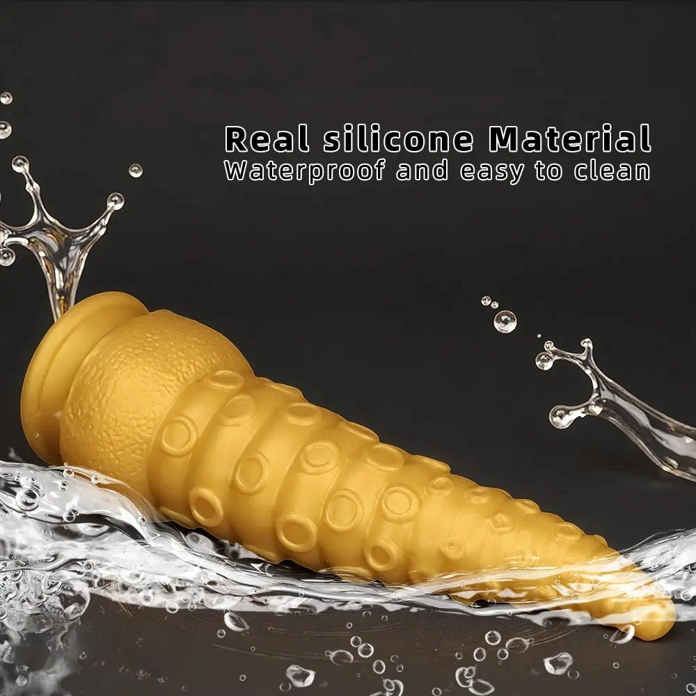 Gold tentacle fantasy silicone dildo, photo 8