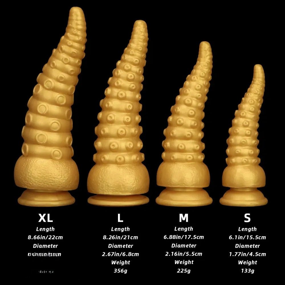 Gold tentacle fantasy silicone dildo, photo 9