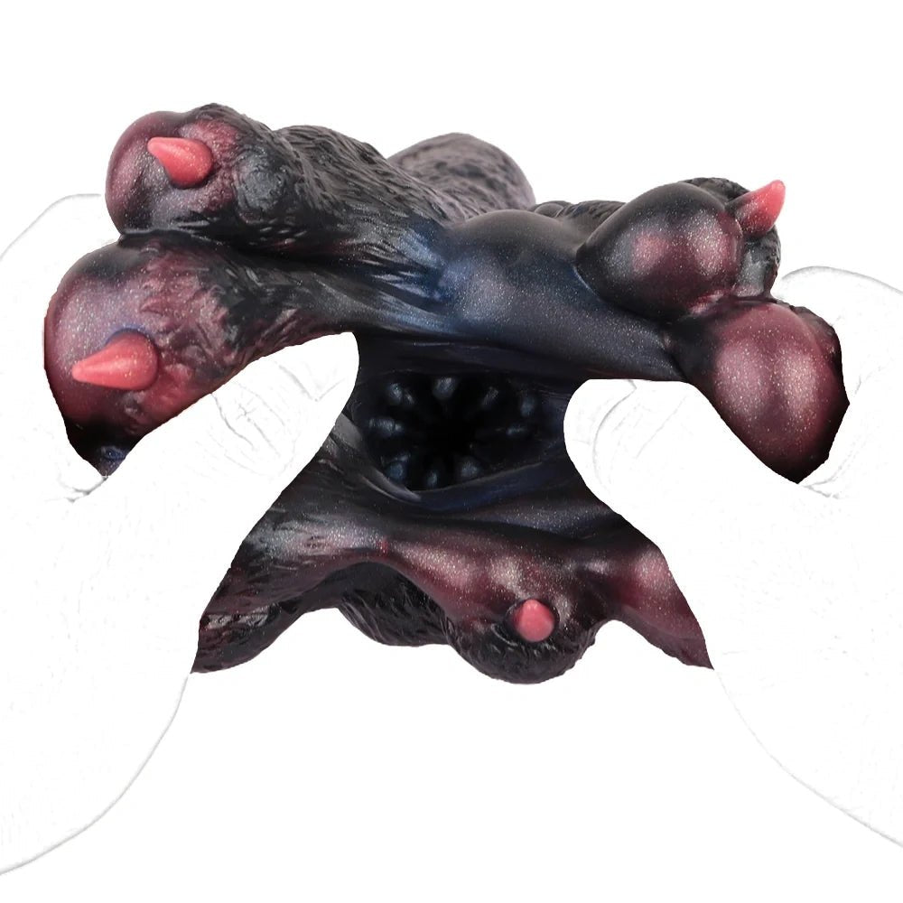 Black and burgundy double wolf paw masturbator, photo 4