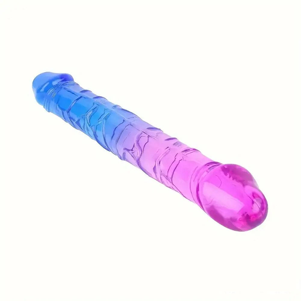 Blue pink gradient tpe double-ended dildo, photo 1