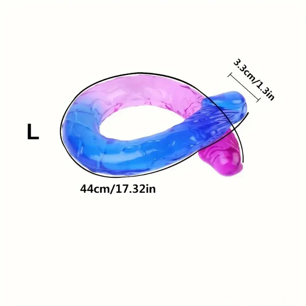 Blue pink gradient tpe double-ended dildo, photo 3