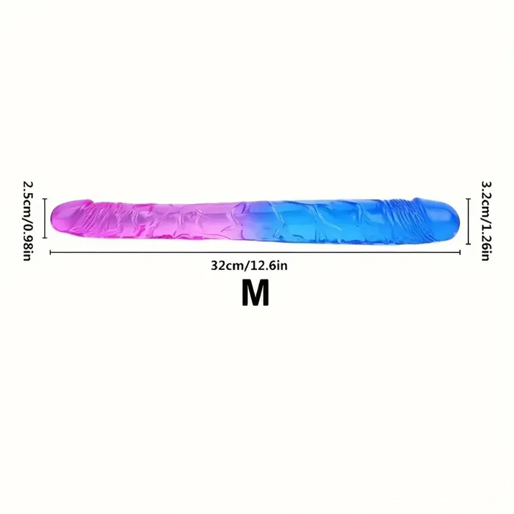 Blue pink gradient tpe double-ended dildo, photo 4