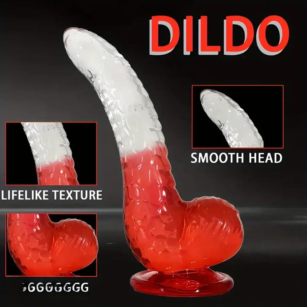 Translucent gradient jelly dildo, photo 3
