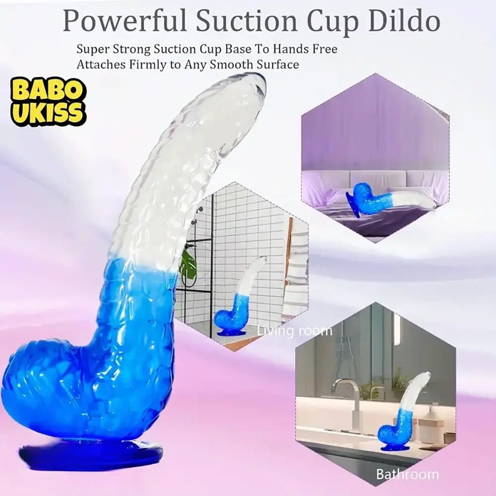 Translucent gradient jelly dildo, photo 5