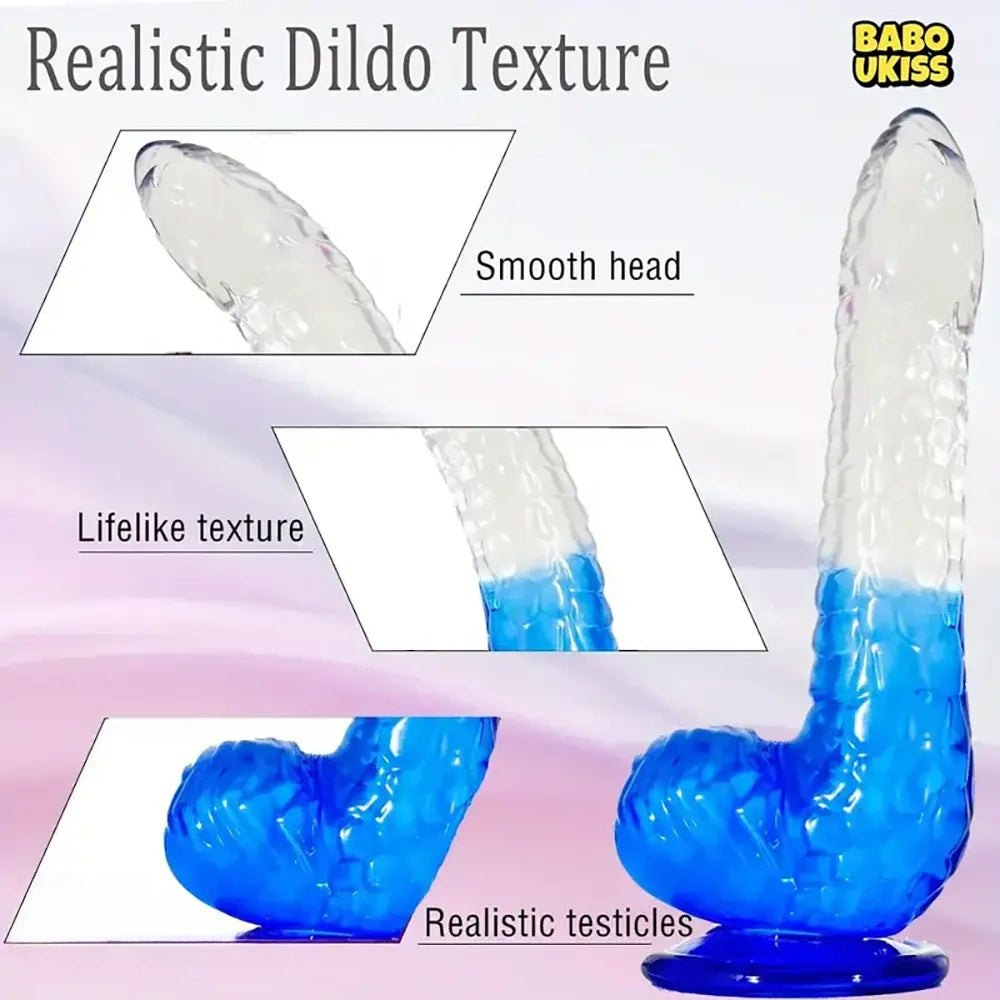Translucent gradient jelly dildo, photo 7