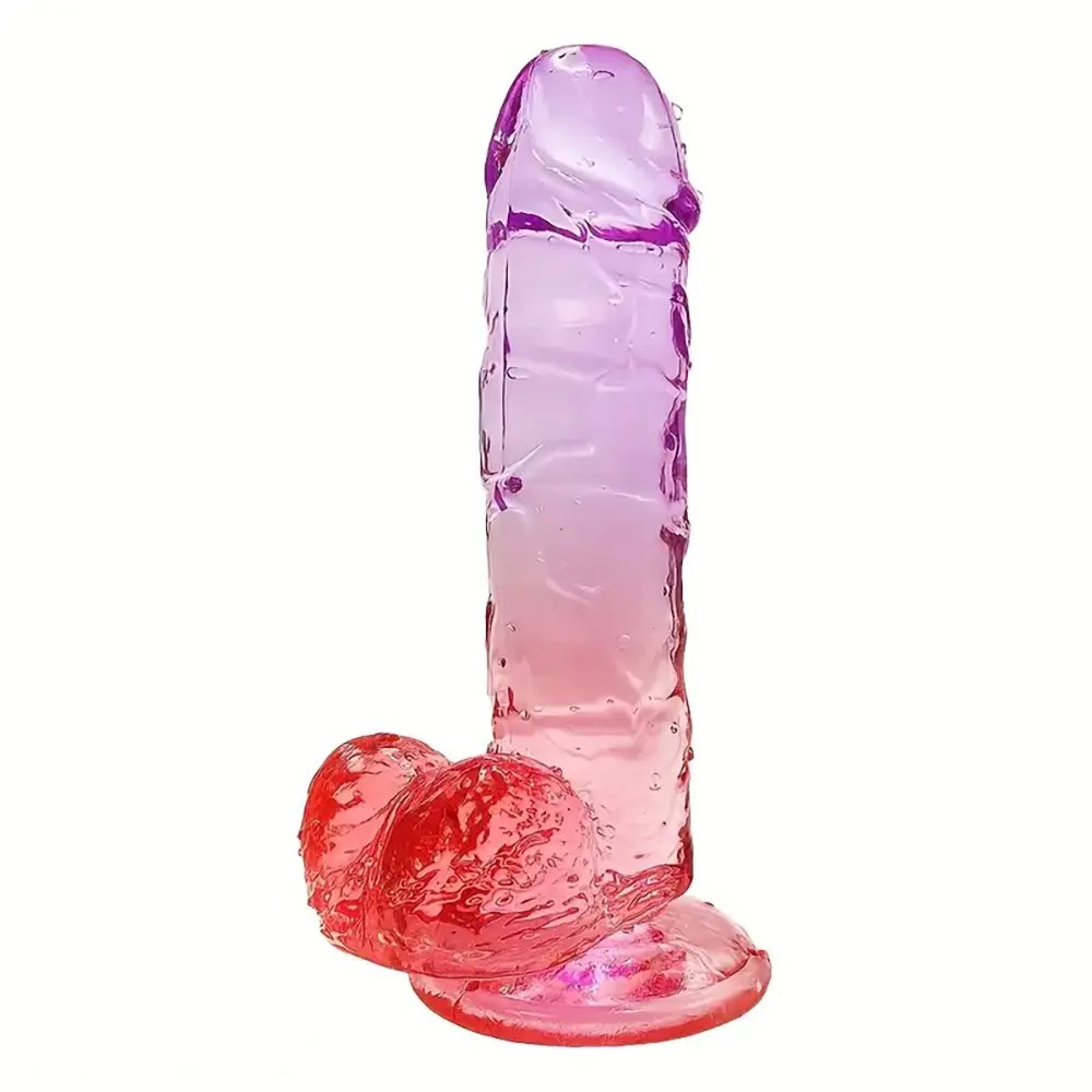 Purple to pink gradient jelly dildo, photo 1