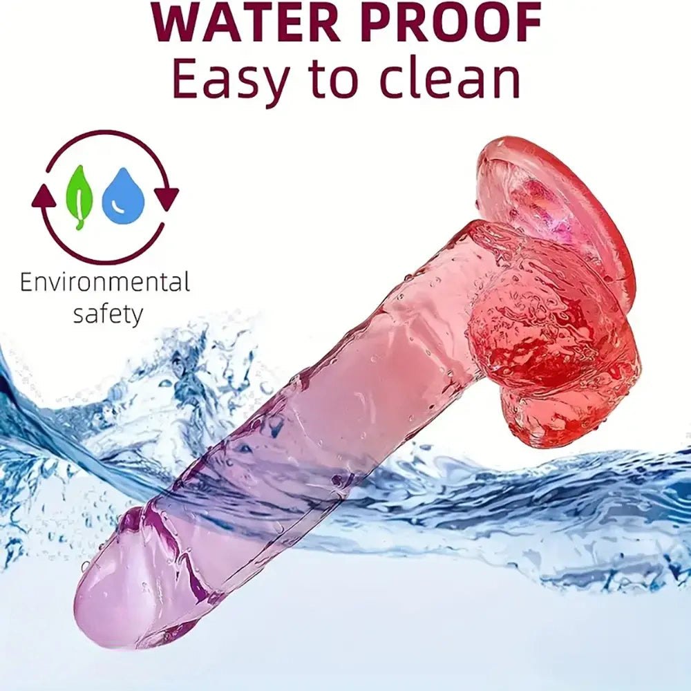Purple to pink gradient jelly dildo, photo 2