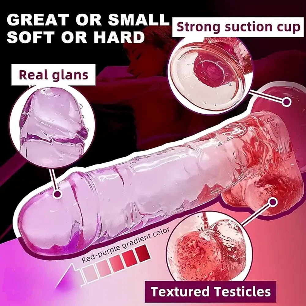 Purple to pink gradient jelly dildo, photo 5