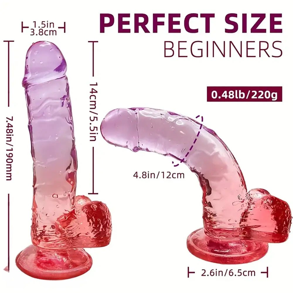 Purple to pink gradient jelly dildo, photo 6