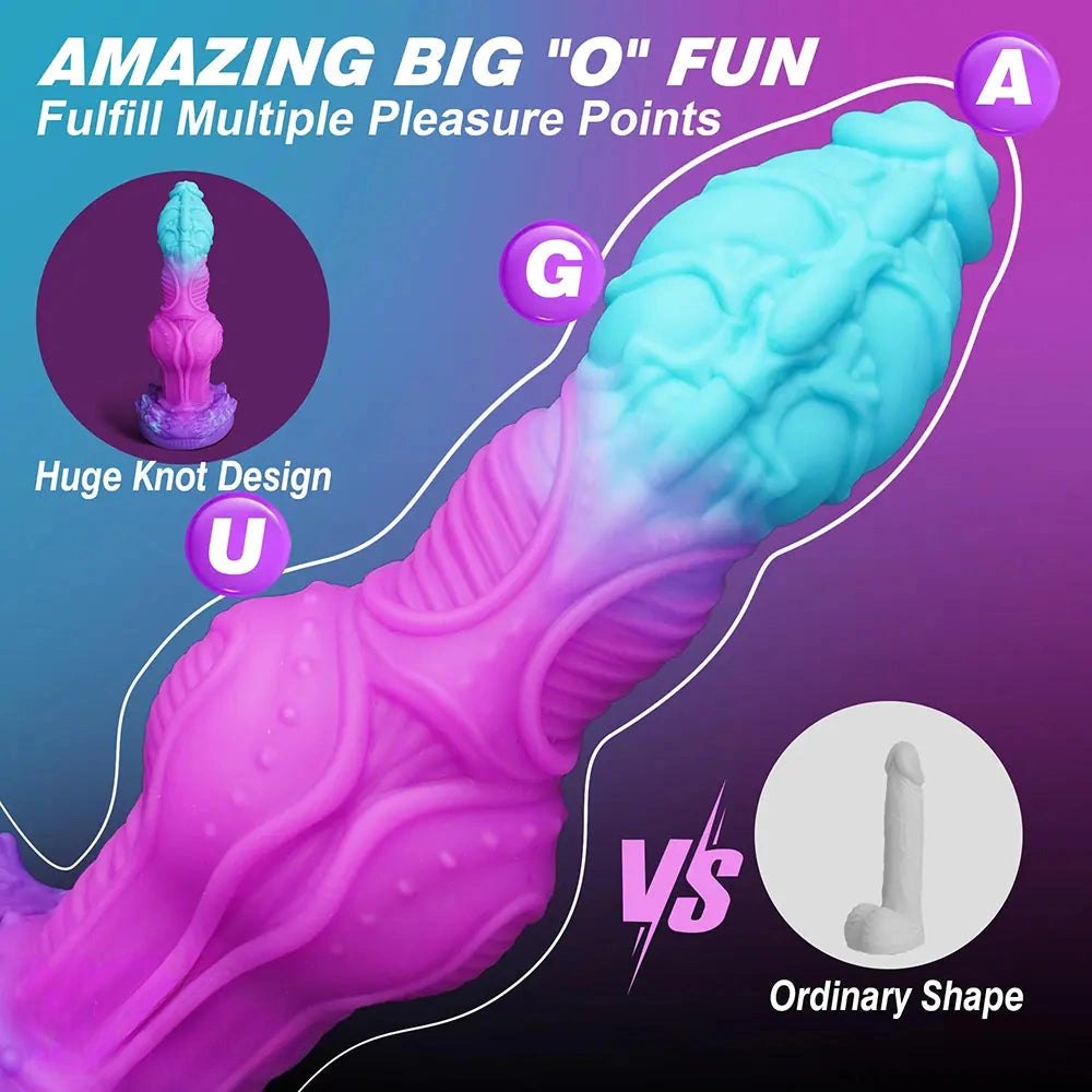 Gradient knotted fantasy dildo, photo 5