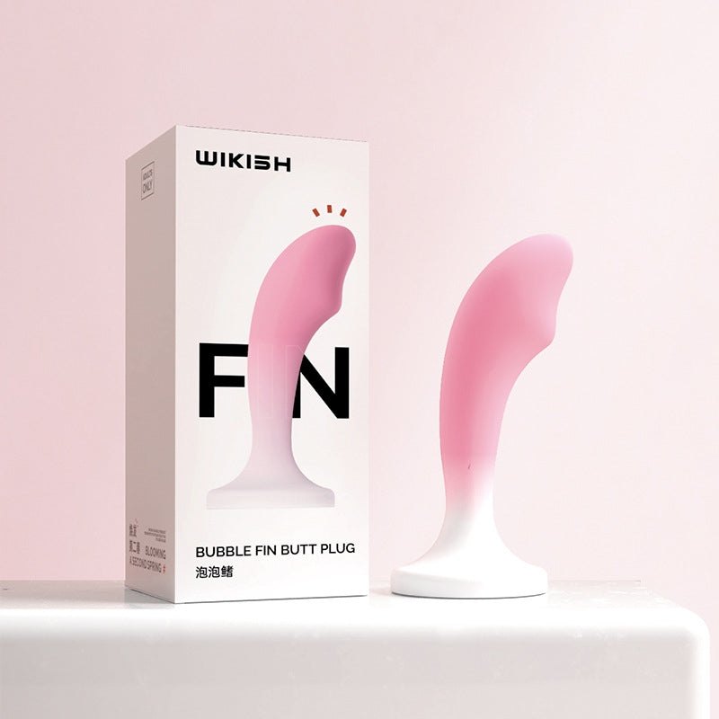 Gradient pink silicone dildo with suction cup base, photo 4