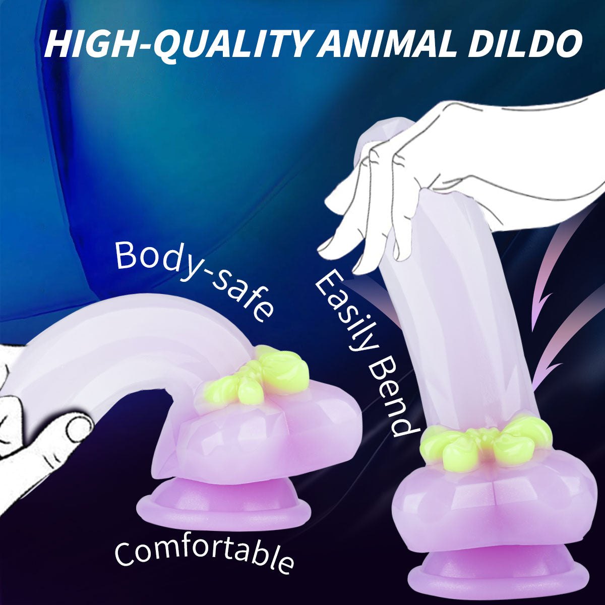 Gradient purple realistic dildo with bow accent, photo 3