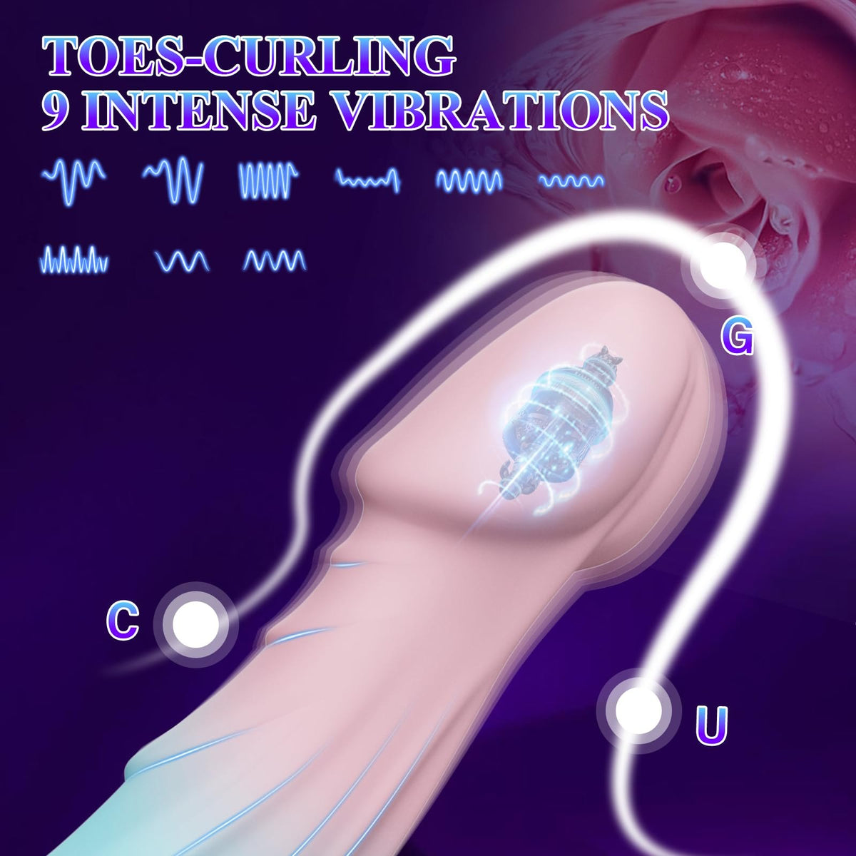Pink and blue gradient realistic silicone dildo, photo 6