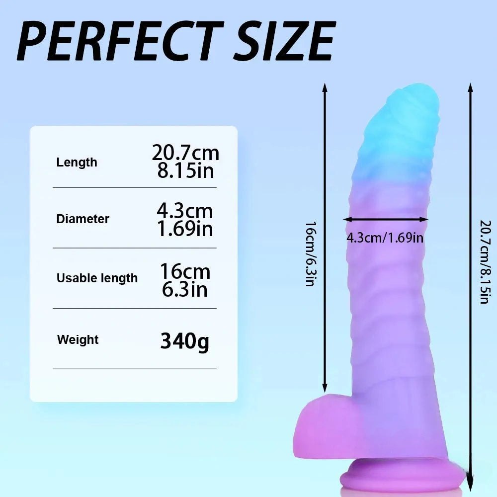 Blue purple gradient fantasy dildo, photo 15