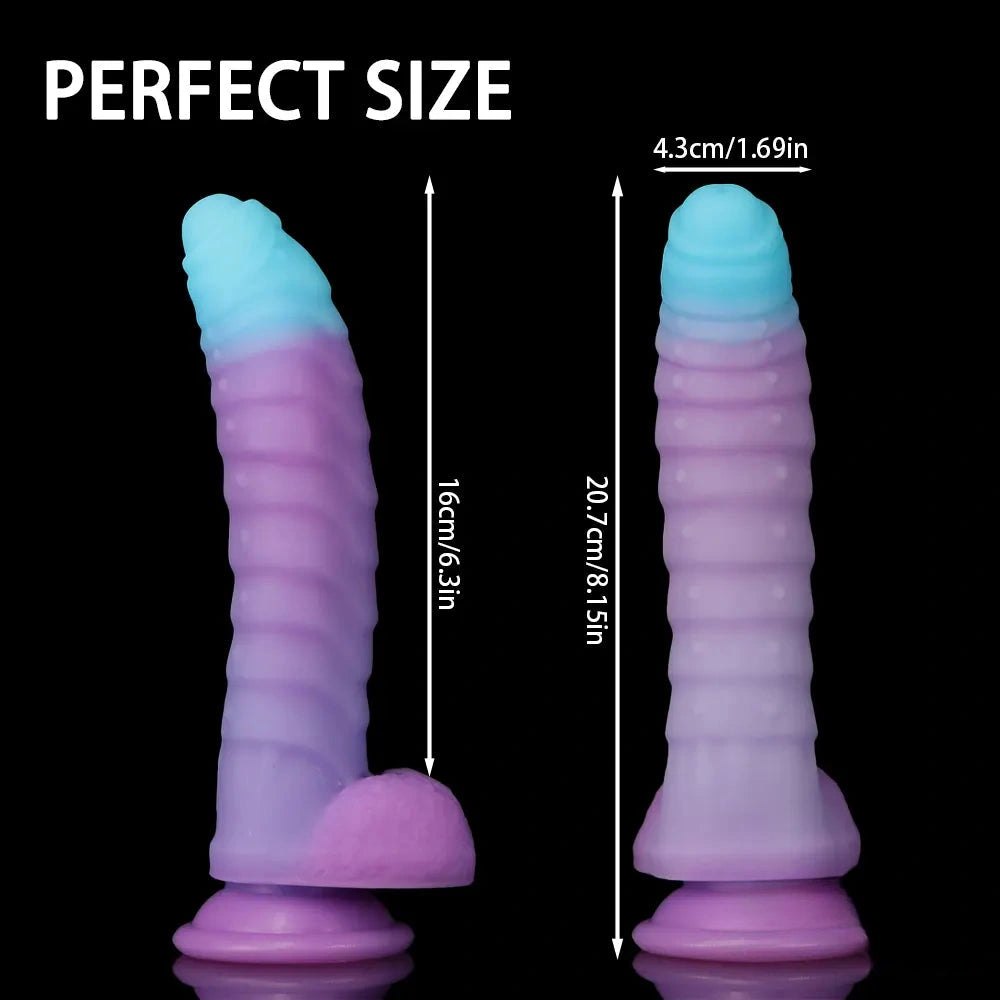 Blue purple gradient fantasy dildo, photo 5