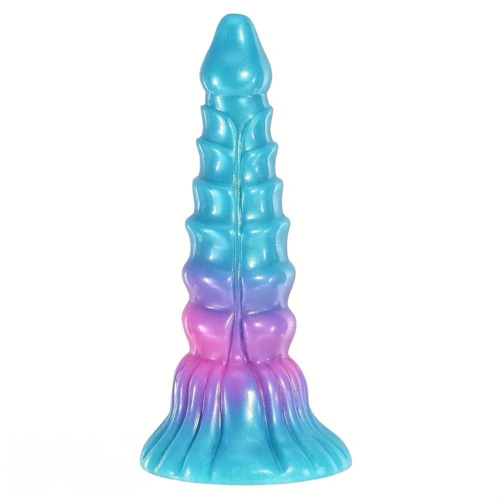 Spiral-ridged gradient fantasy dildo, photo 1