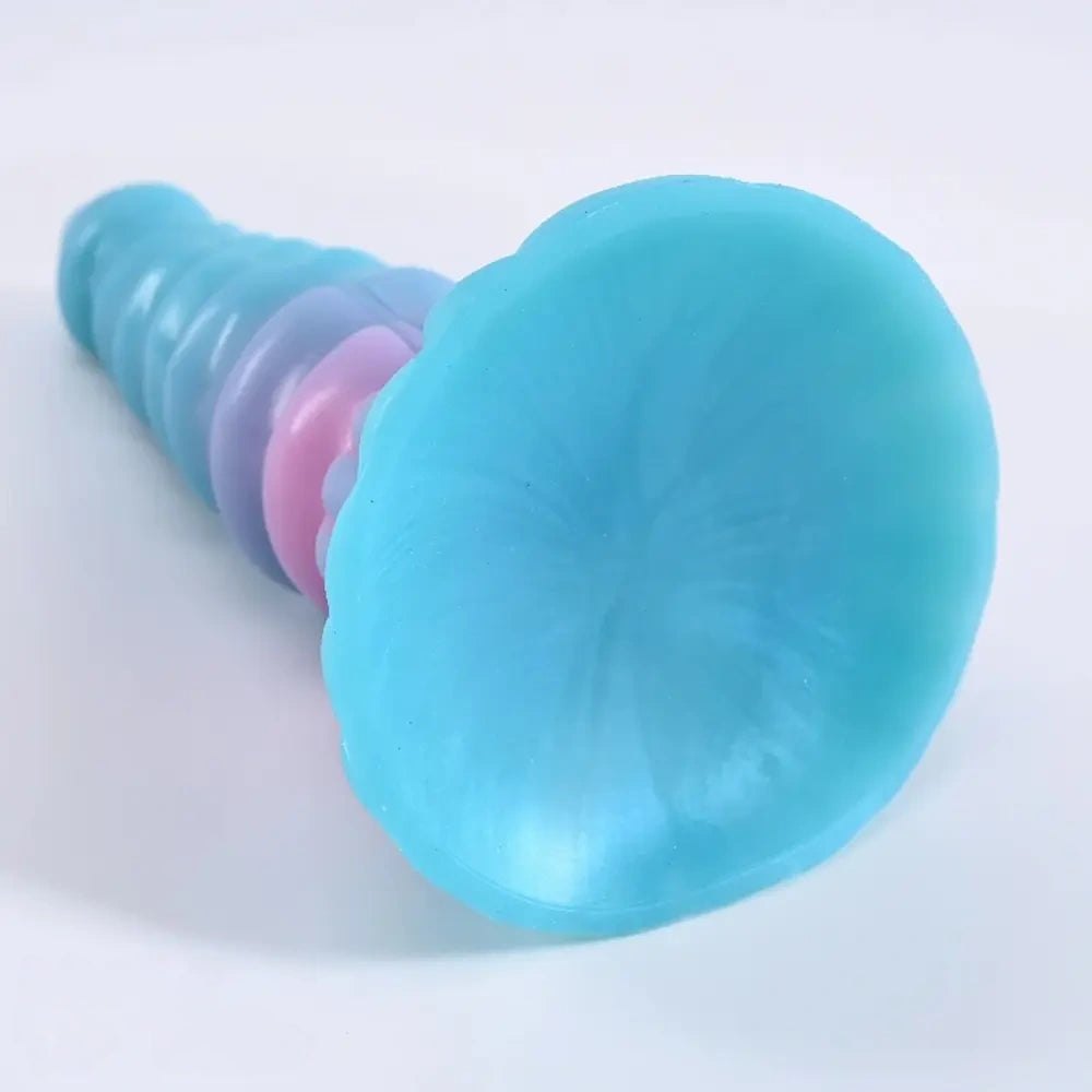 Spiral-ridged gradient fantasy dildo, photo 6
