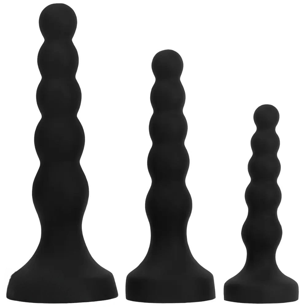 Black graduated anal beads plug, photo 1