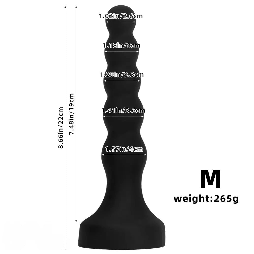 Black graduated anal beads plug, photo 11