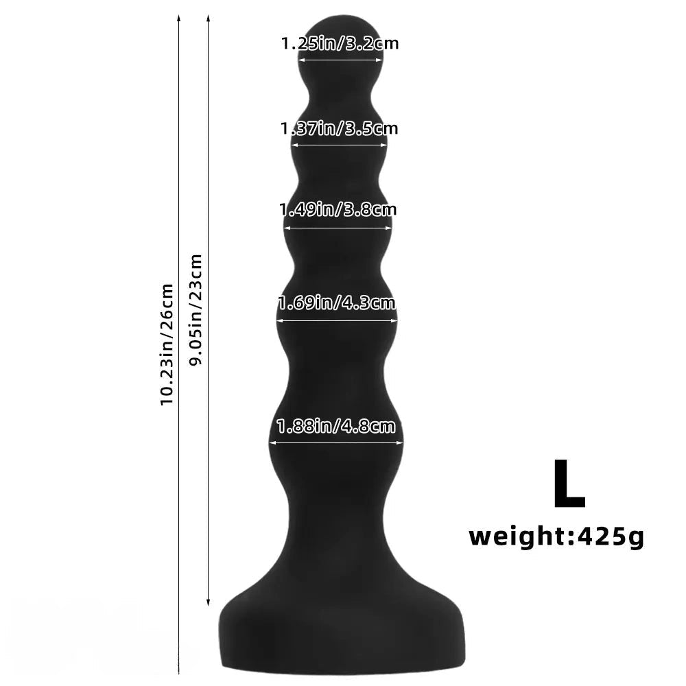 Black graduated anal beads plug, photo 12