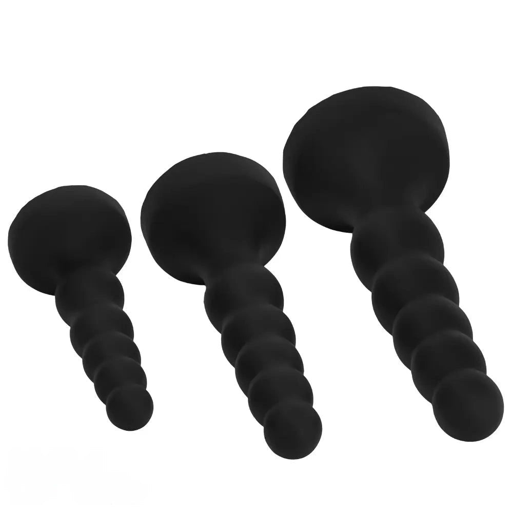 Black graduated anal beads plug, photo 14