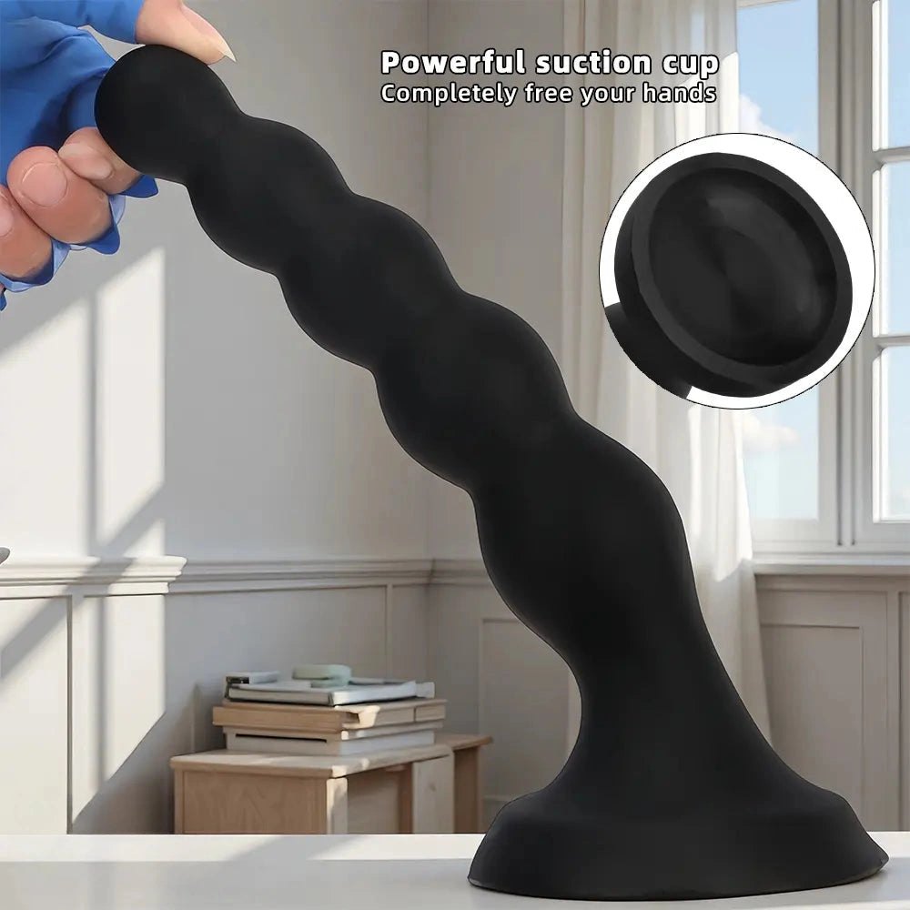 Black graduated anal beads plug, photo 4