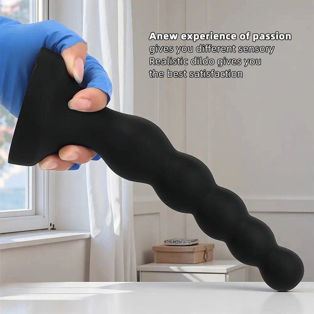 Black graduated anal beads plug, photo 5