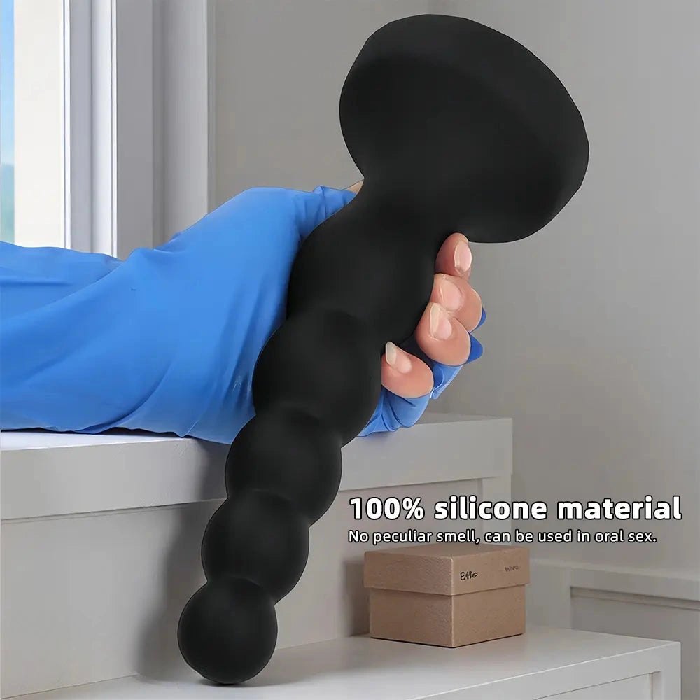 Black graduated anal beads plug, photo 7