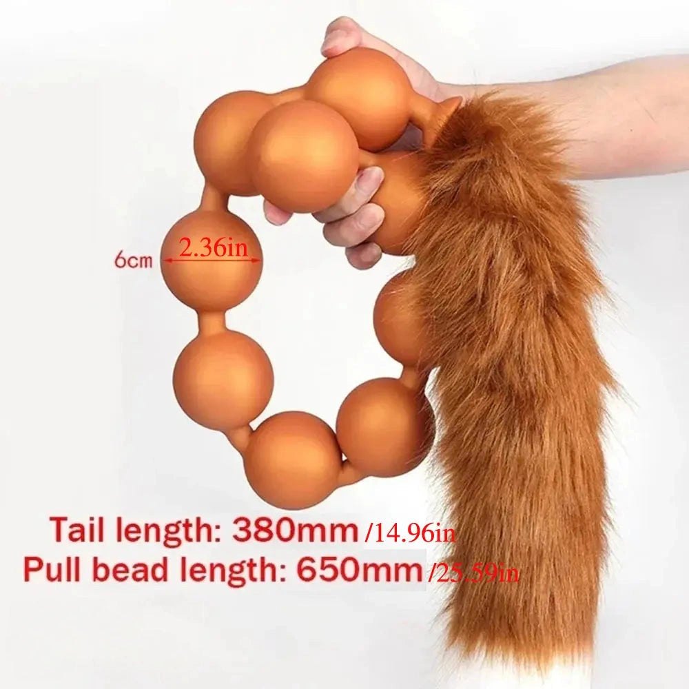Fox tail silicone anal beads plug, photo 7