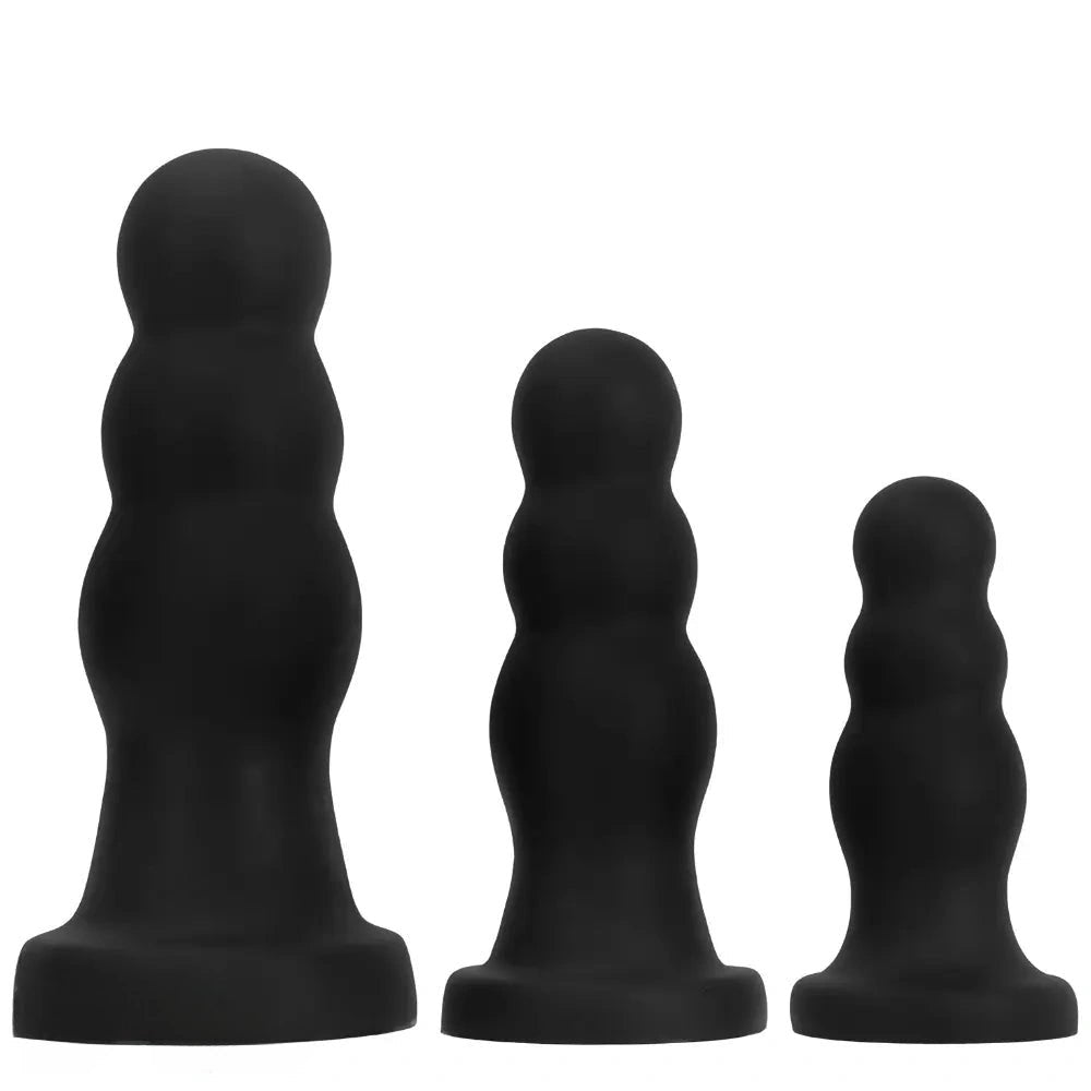 Black graduated silicone anal plug, photo 1